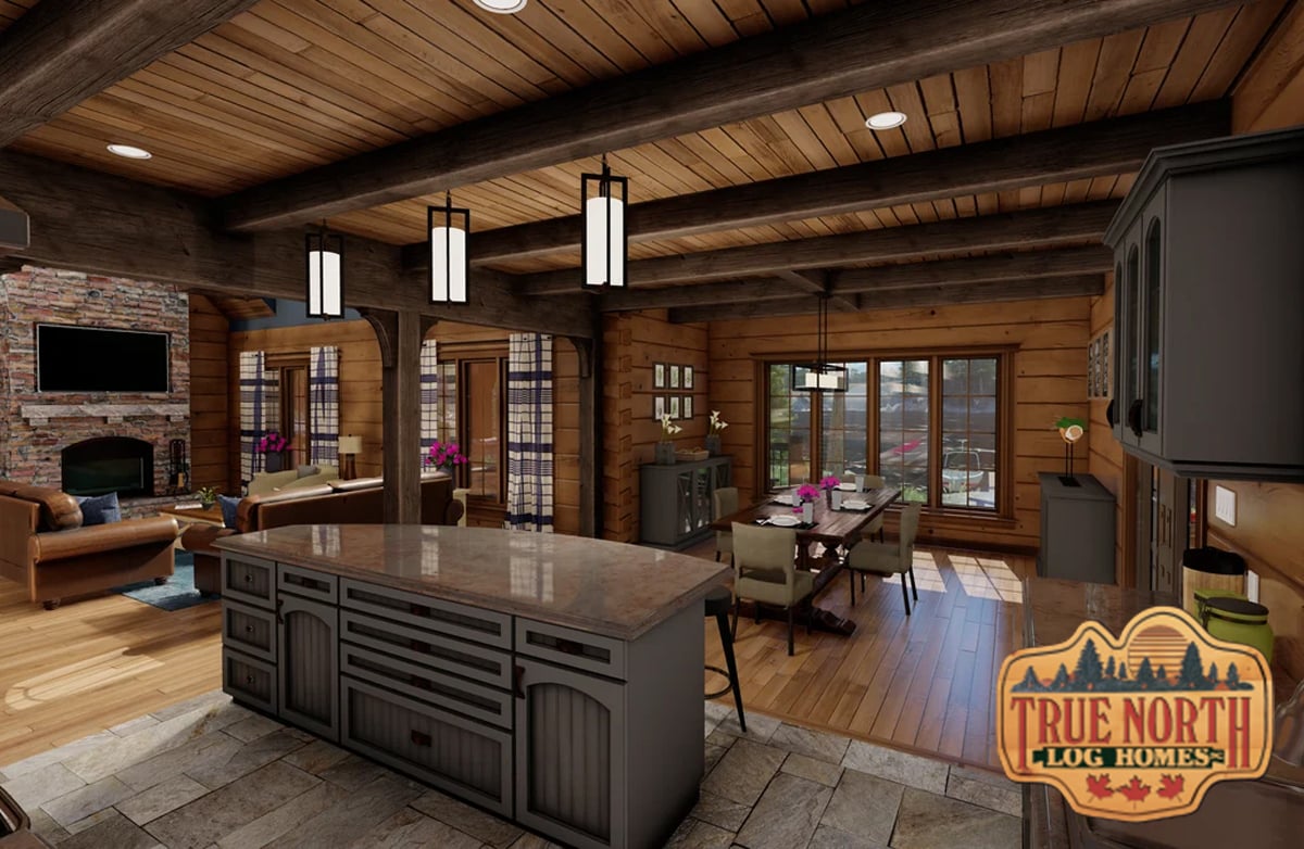 True-North-Log-Homes---Dining-Room